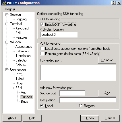 Putty Configuration